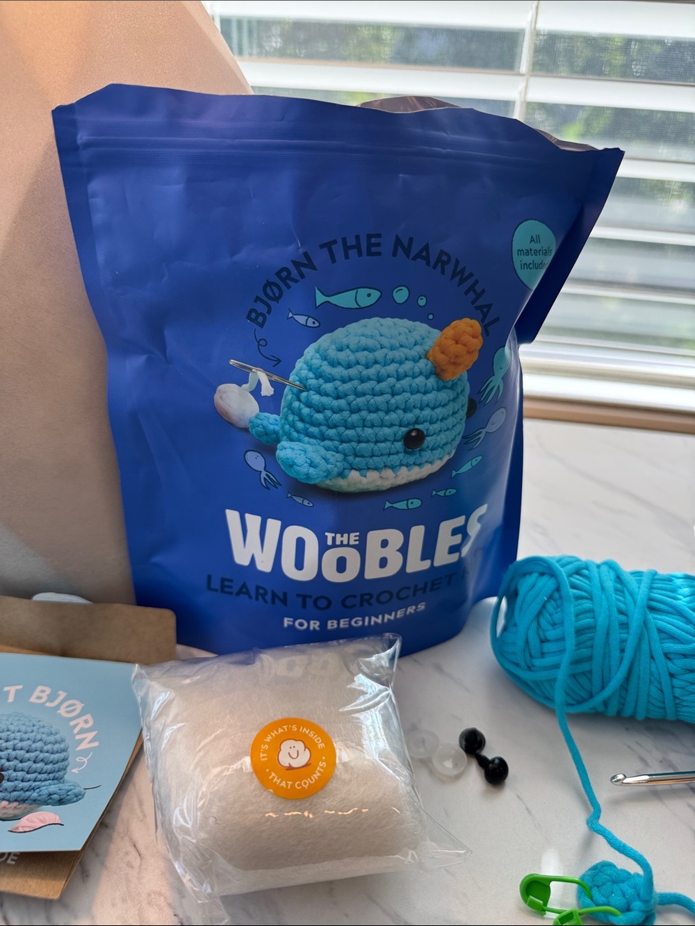 The Woobles Kids Crochet Kit - Narwhal - Picture 2 of 7